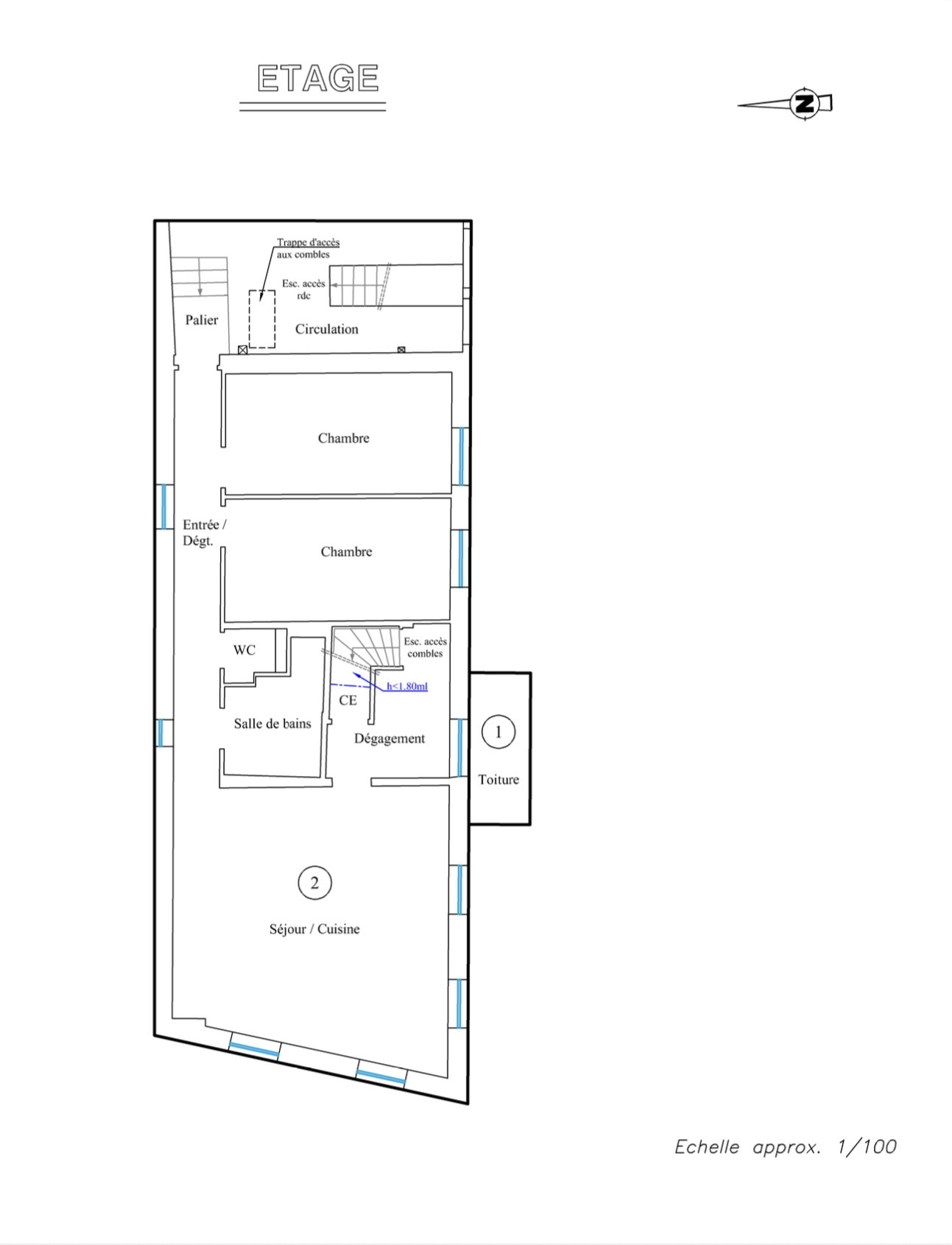 Hoerdt, Beau F3 de 76m2 + 45m2 de combles.